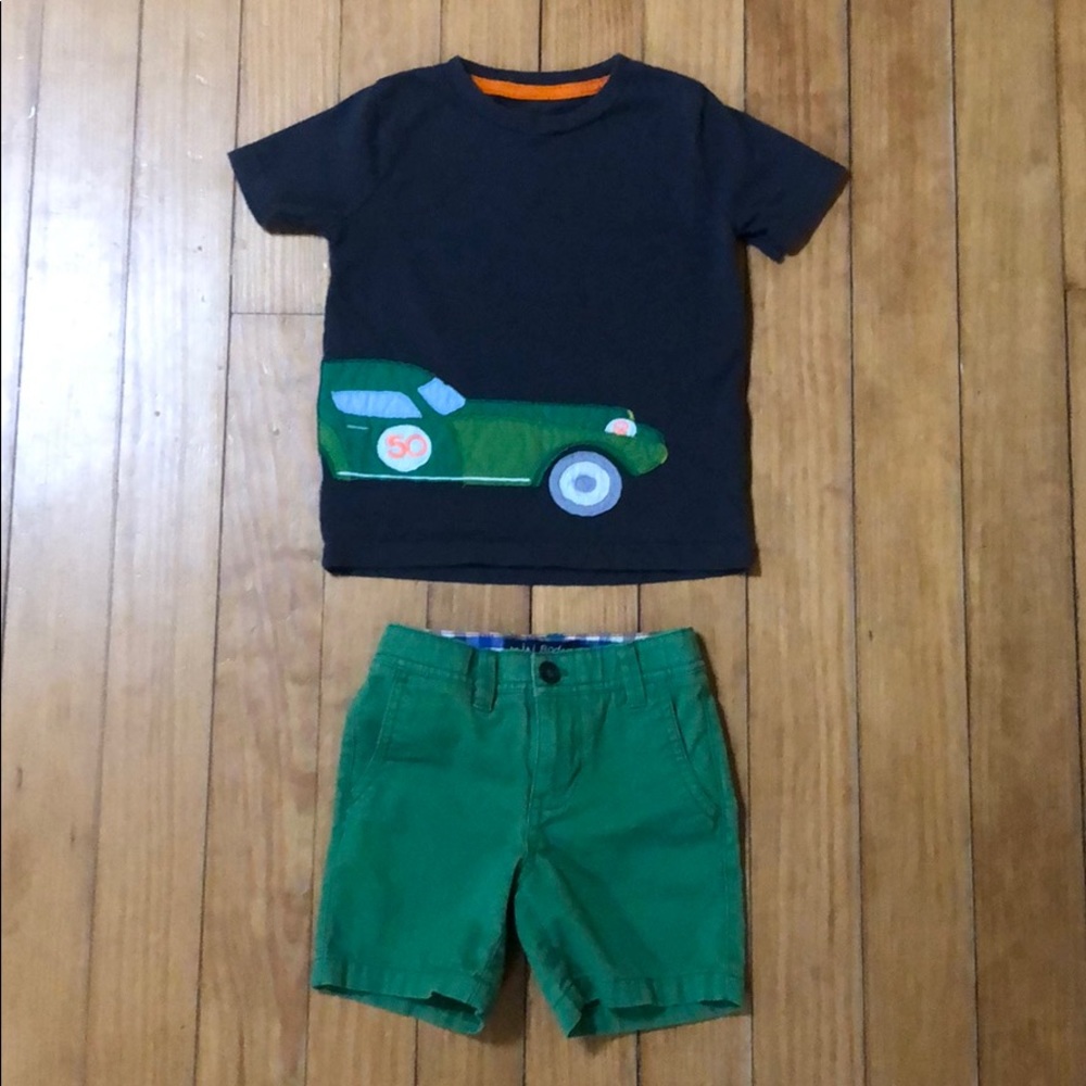 MINI BODEN BABY BOY 3-4 TEE SHORTS SET LN